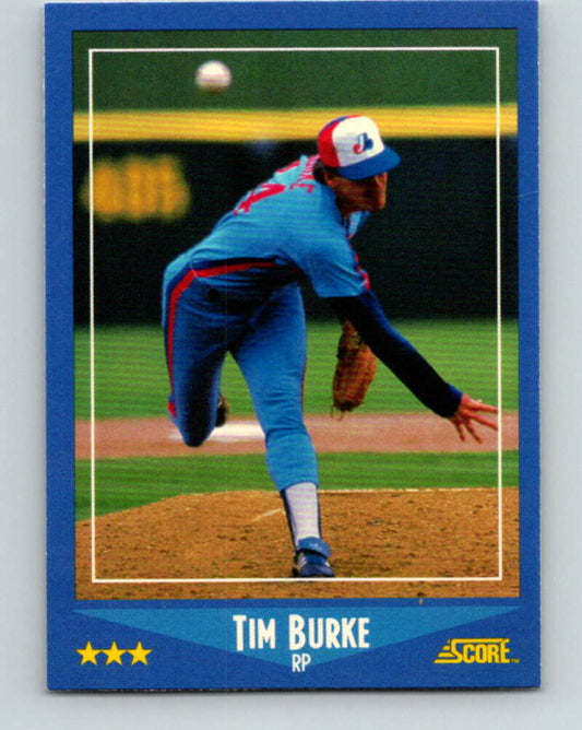 1988 Score #187 Tim Burke Mint Montreal Expos  Image 1