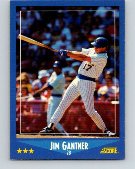 1988 Score #197 Jim Gantner Mint Milwaukee Brewers  Image 1