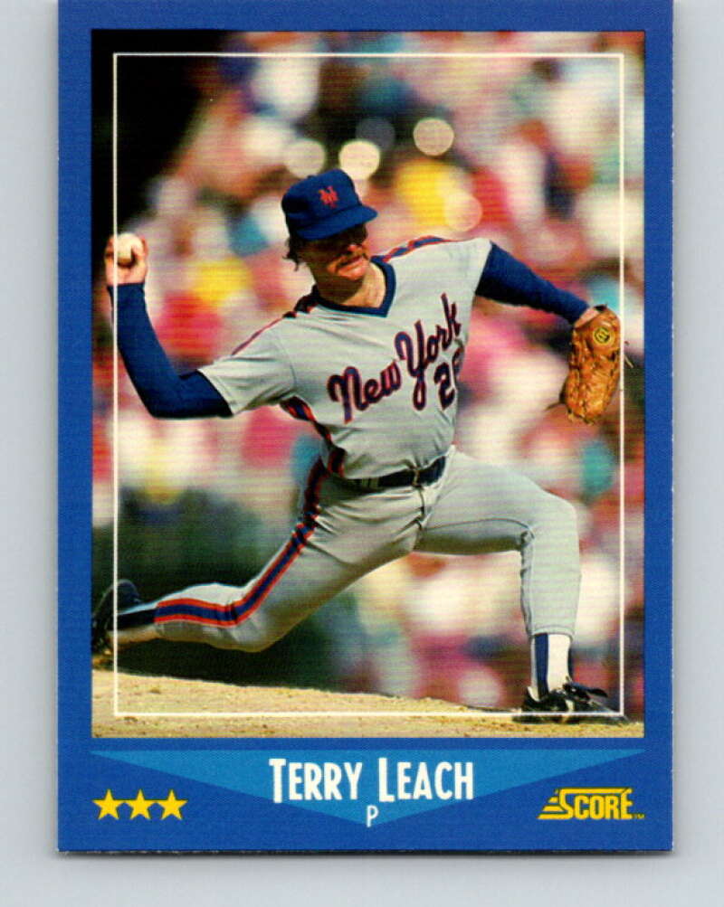 1988 Score #203 Terry Leach Mint New York Mets – Hockey Card World Inc
