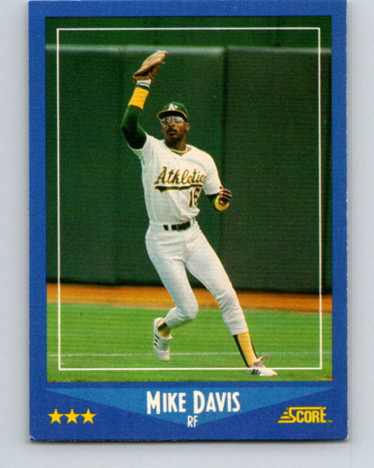 1988 Score #211 Mike Davis Mint Oakland Athletics  Image 1