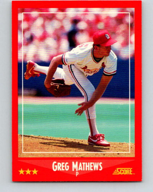 1988 Score #226 Greg Mathews Mint St. Louis Cardinals  Image 1