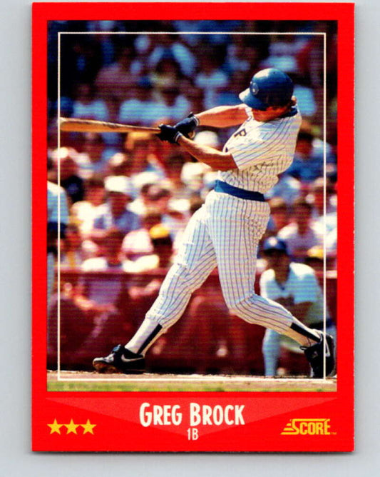 1988 Score #234 Greg Brock Mint Milwaukee Brewers  Image 1