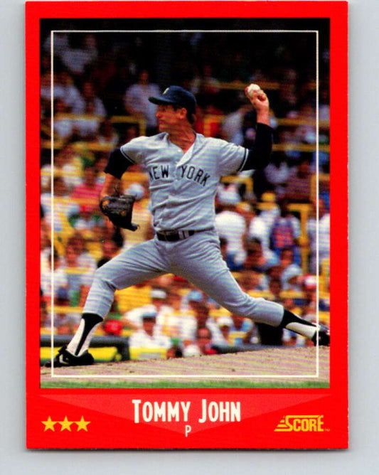 1988 Score #240 Tommy John Mint New York Yankees  Image 1