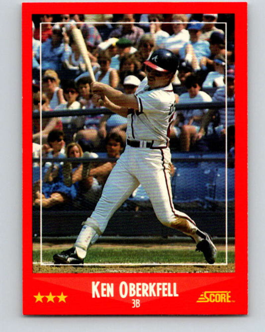 1988 Score #245 Ken Oberkfell Mint Atlanta Braves  Image 1