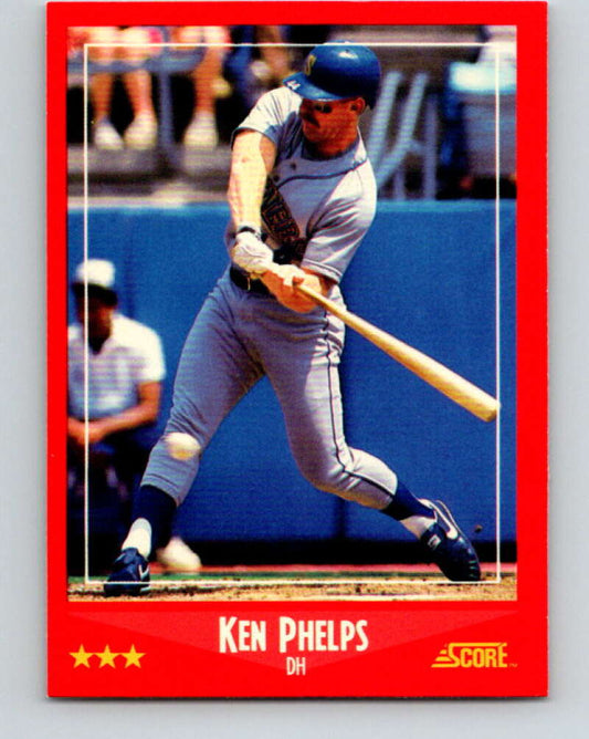 1988 Score #256 Ken Phelps Mint Seattle Mariners  Image 1