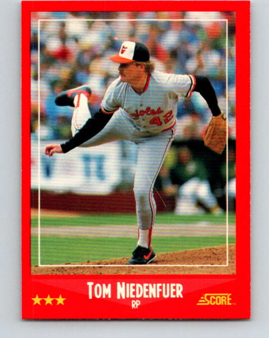 1988 Score #261 Tom Niedenfuer ERR Mint Baltimore Orioles  Image 1