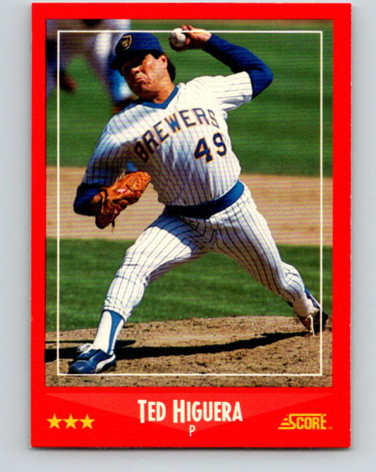 1988 Score #280 Teddy Higuera Mint Milwaukee Brewers  Image 1