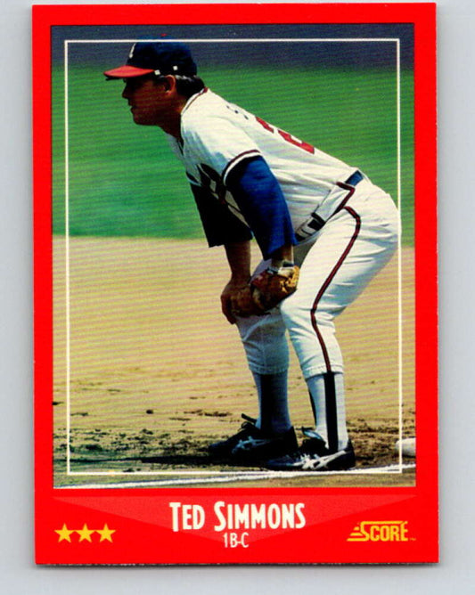 1988 Score #285 Ted Simmons Mint Atlanta Braves  Image 1