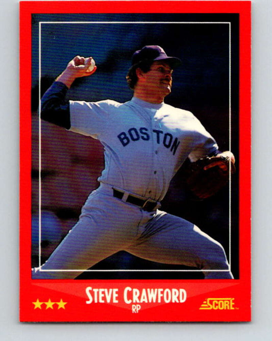 1988 Score #289 Steve Crawford Mint Boston Red Sox  Image 1