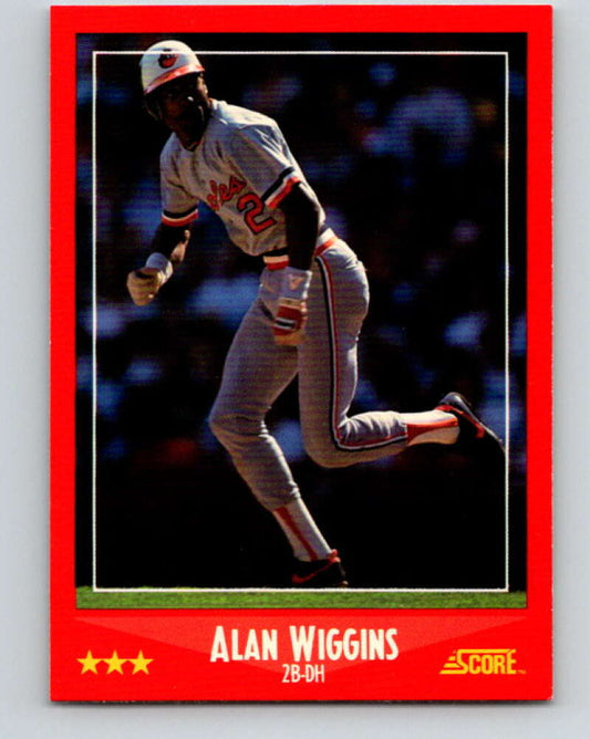 1988 Score #291 Alan Wiggins Mint Baltimore Orioles  Image 1