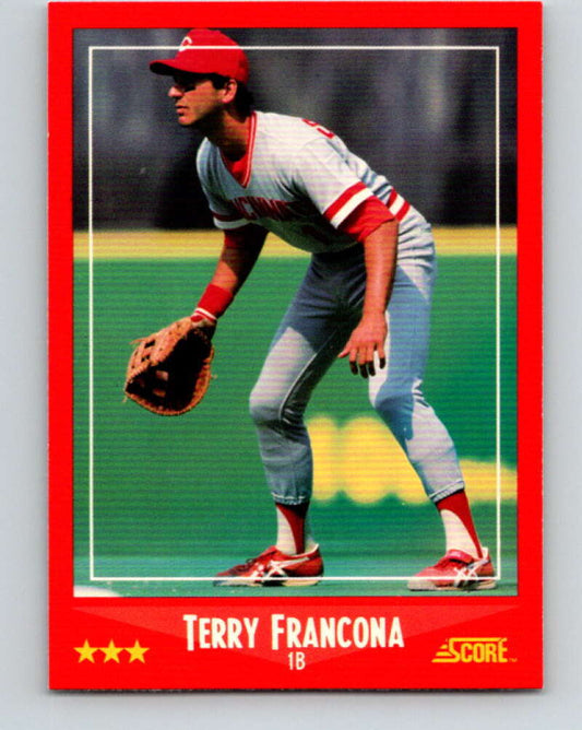 1988 Score #297 Terry Francona ERR Mint Cincinnati Reds  Image 1