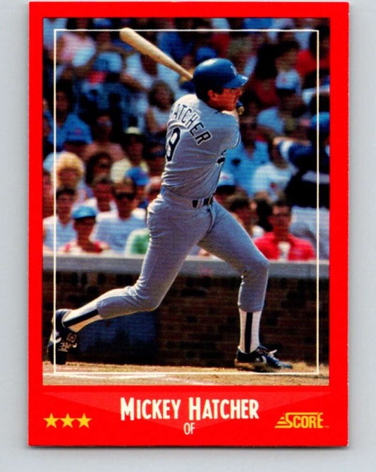 1988 Score #298 Mickey Hatcher Mint Los Angeles Dodgers  Image 1