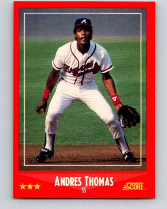 1988 Score #299 Andres Thomas Mint Atlanta Braves  Image 1
