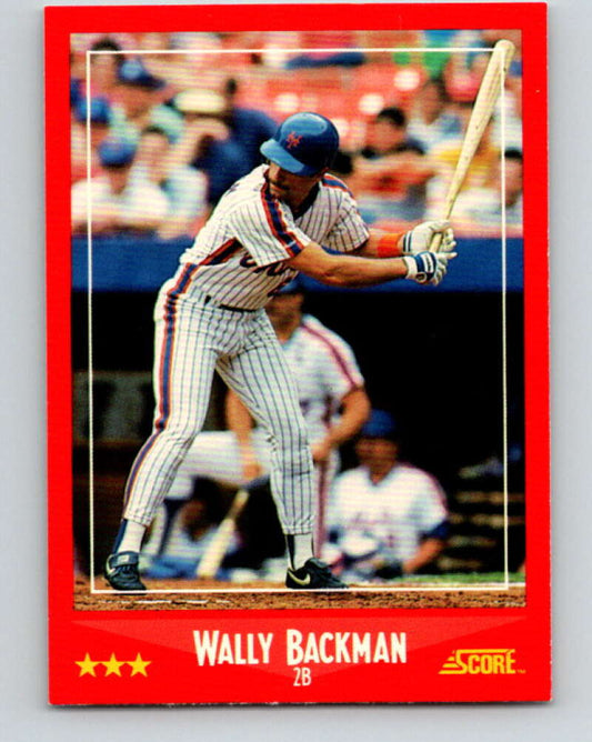 1988 Score #303 Wally Backman Mint New York Mets  Image 1