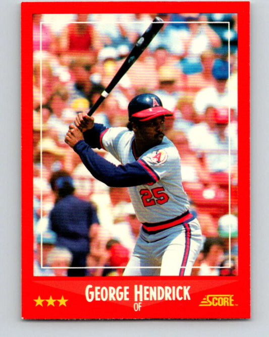 1988 Score #308 George Hendrick Mint California Angels  Image 1