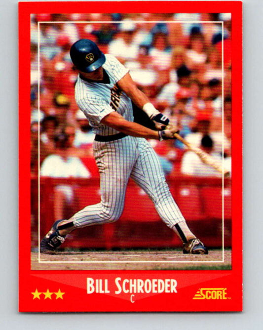 1988 Score #311 Bill Schroeder Mint Milwaukee Brewers  Image 1