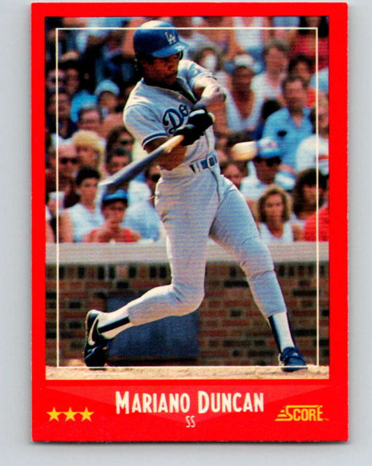 1988 Score #321 Mariano Duncan Mint Los Angeles Dodgers  Image 1
