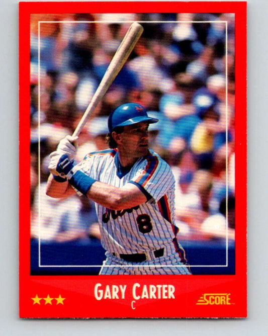 1988 Score #325 Gary Carter Mint New York Mets  Image 1