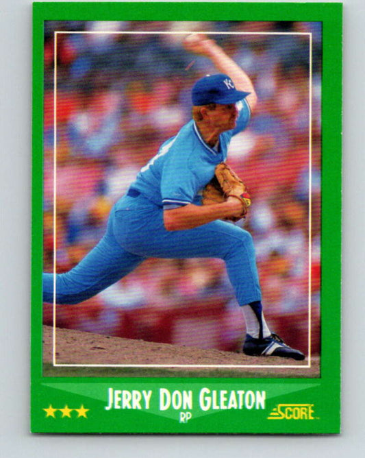 1988 Score #343 Jerry Don Gleaton Mint Kansas City Royals  Image 1