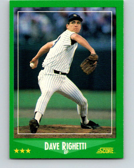 1988 Score #351 Dave Righetti Mint New York Yankees  Image 1