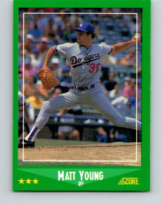 1988 Score #357 Matt Young Mint Los Angeles Dodgers  Image 1