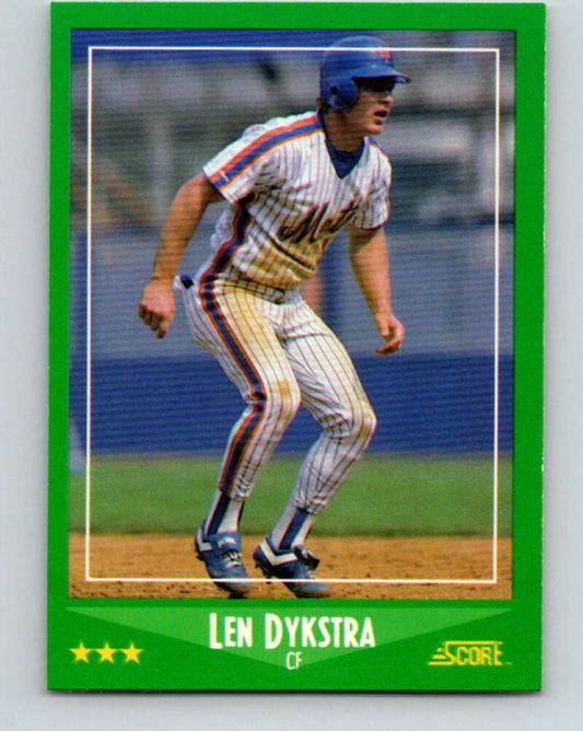 1988 Score #370 Lenny Dykstra Mint New York Mets  Image 1