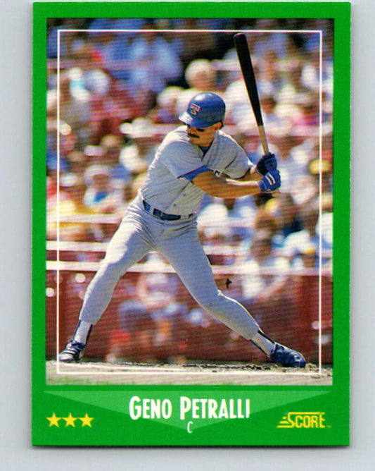 1988 Score #373 Geno Petralli Mint Texas Rangers  Image 1