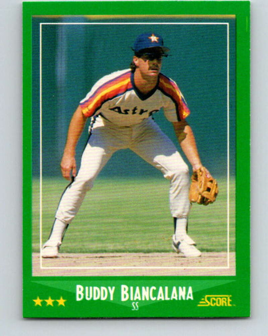 1988 Score #383 Buddy Biancalana Mint Houston Astros  Image 1