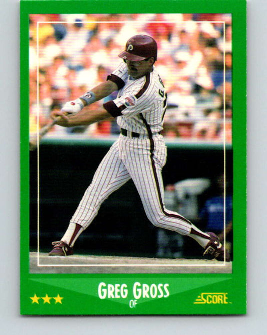 1988 Score #386 Greg Gross Mint Philadelphia Phillies  Image 1