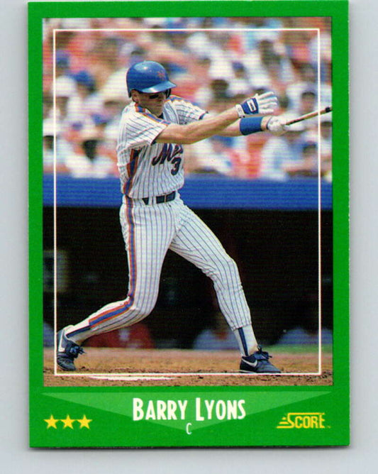 1988 Score #387 Barry Lyons Mint RC Rookie New York Mets  Image 1