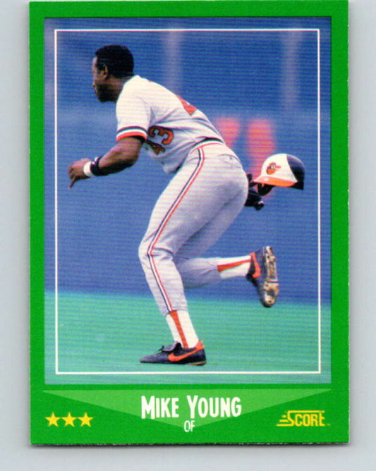 1988 Score #393 Mike Young Mint Baltimore Orioles  Image 1