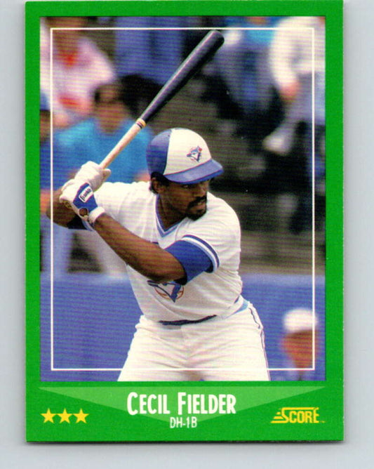1988 Score #399 Cecil Fielder Mint Toronto Blue Jays  Image 1