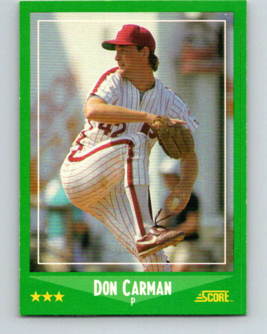1988 Score #401 Don Carman Mint Philadelphia Phillies  Image 1