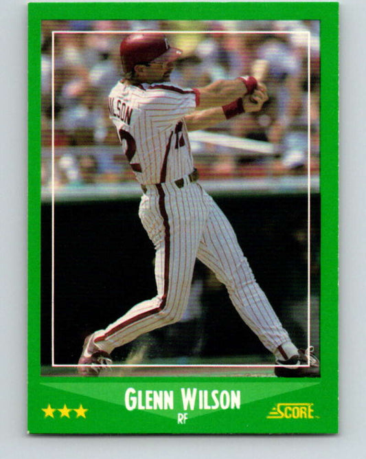 1988 Score #405 Glenn Wilson Mint Philadelphia Phillies  Image 1
