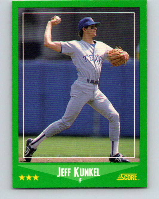 1988 Score #407 Jeff Kunkel Mint Texas Rangers  Image 1