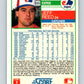 1988 Score #408 Jeff Reed Mint Montreal Expos  Image 2