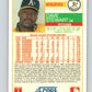 1988 Score #458 Dave Stewart Mint Oakland Athletics  Image 2