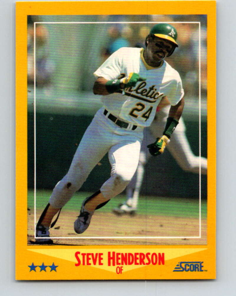 1988 Score #547 Steve Henderson Mint Oakland Athletics  Image 1