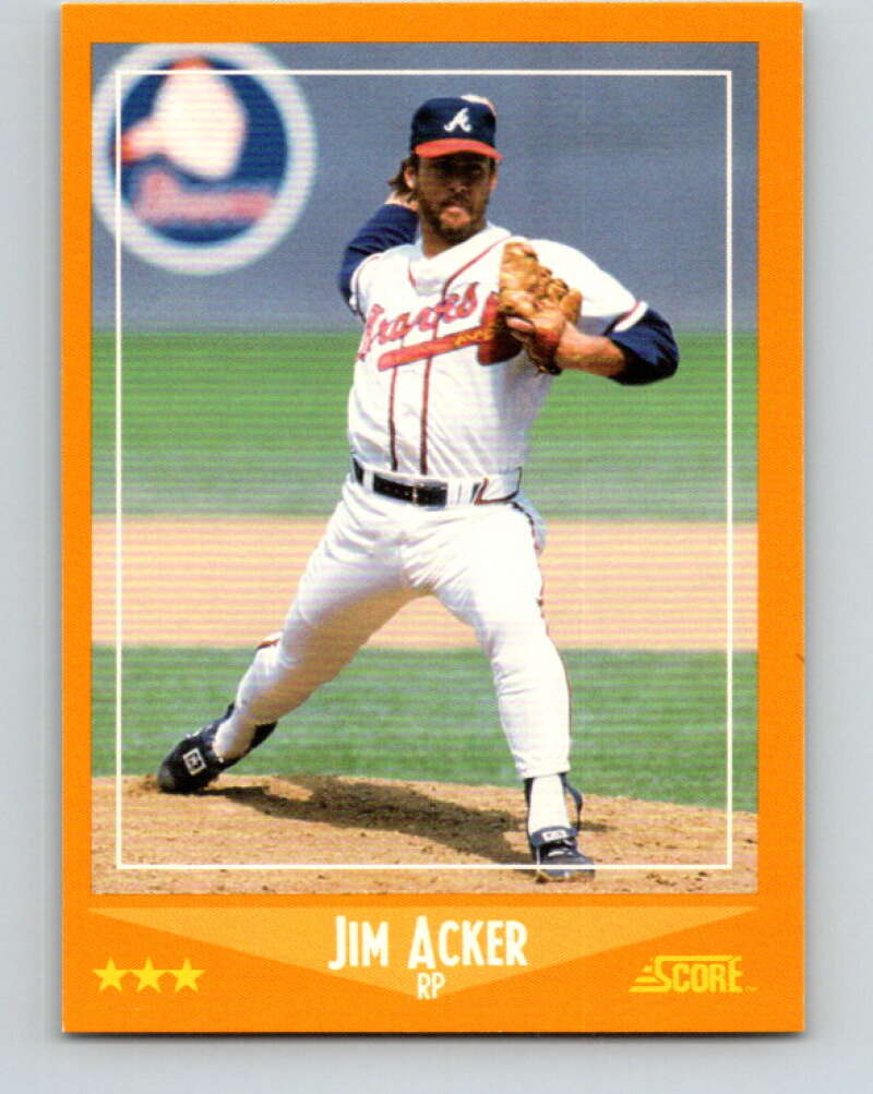 1988 Score #576 Jim Acker Mint Atlanta Braves  Image 1