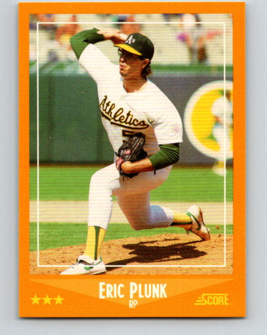 1988 Score #614 Eric Plunk Mint Oakland Athletics  Image 1