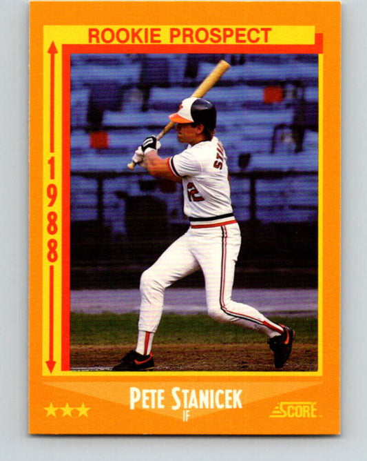1988 Score #628 Pete Stanicek RP Mint Baltimore Orioles  Image 1