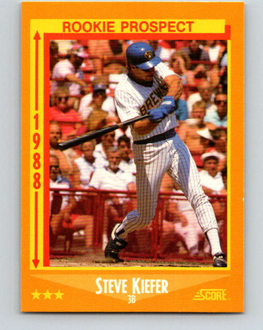 1988 Score #630 Steve Kiefer RP Mint Milwaukee Brewers  Image 1