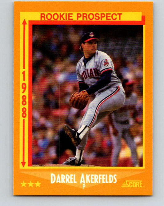 1988 Score #632 Darrel Akerfelds RP Mint RC Rookie Cleveland Indians  Image 1