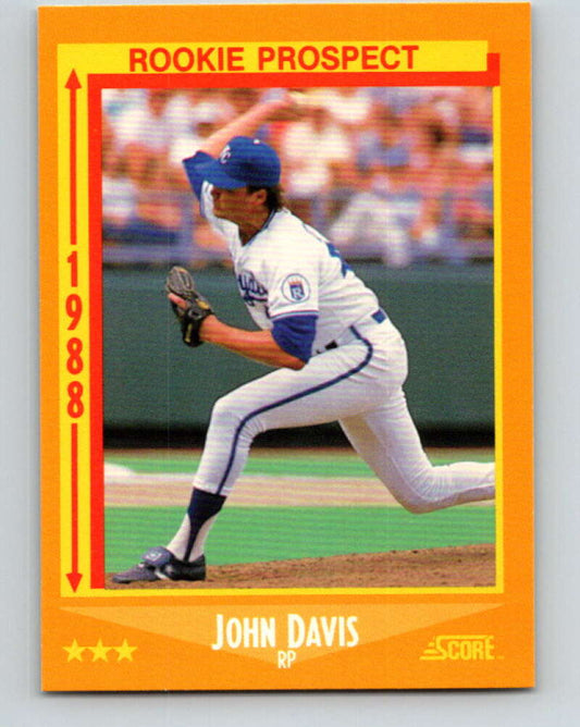 1988 Score #636 John Davis RP Mint Kansas City Royals  Image 1