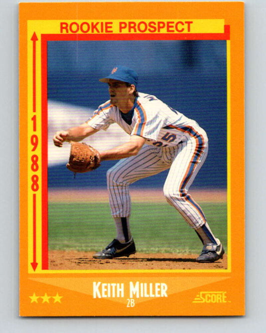 1988 Score #639 Keith Miller RP Mint RC Rookie New York Mets  Image 1