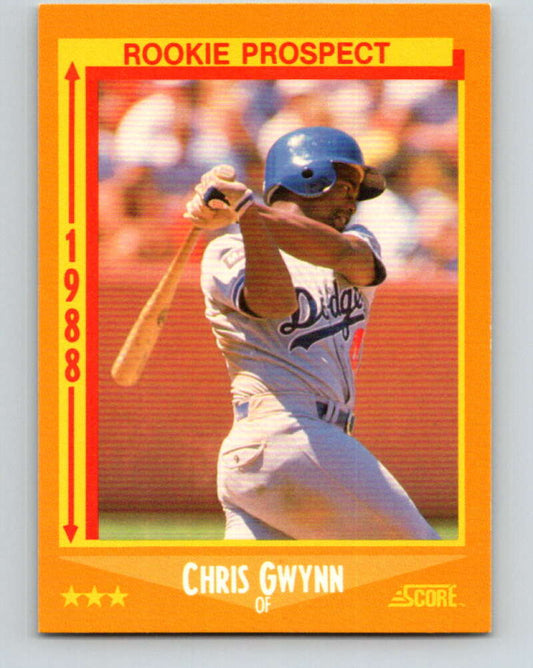 1988 Score #640 Chris Gwynn RP UER Mint RC Rookie Los Angeles Dodgers  Image 1