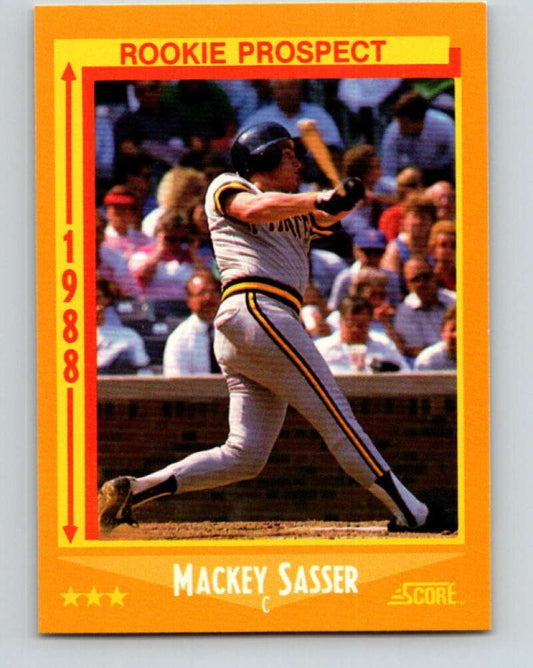 1988 Score #642 Mackey Sasser RP Mint RC Rookie Pittsburgh Pirates  Image 1