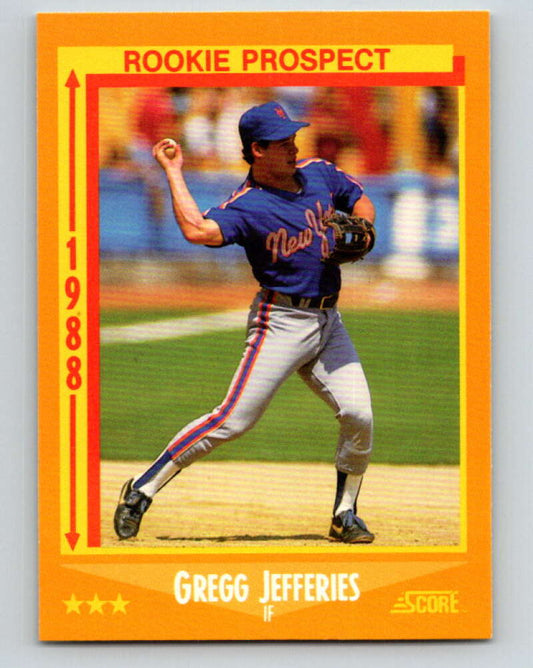 1988 Score #645 Gregg Jefferies RP Mint RC Rookie New York Mets  Image 1