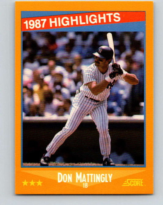 1988 Score #658 Don Mattingly HL Mint New York Yankees  Image 1