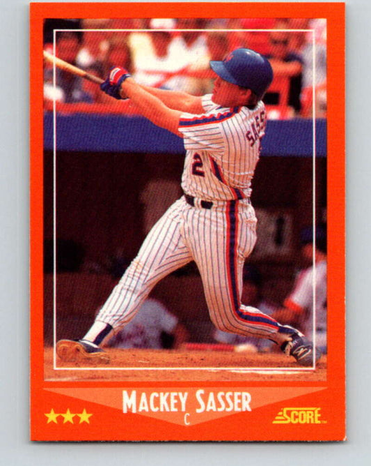 1988 Score Rookie and Traded #30T Mackey Sasser Mint New York Mets  Image 1